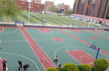 亞強(qiáng)體育施工案例:丙烯酸籃球場施工YQ-0016,